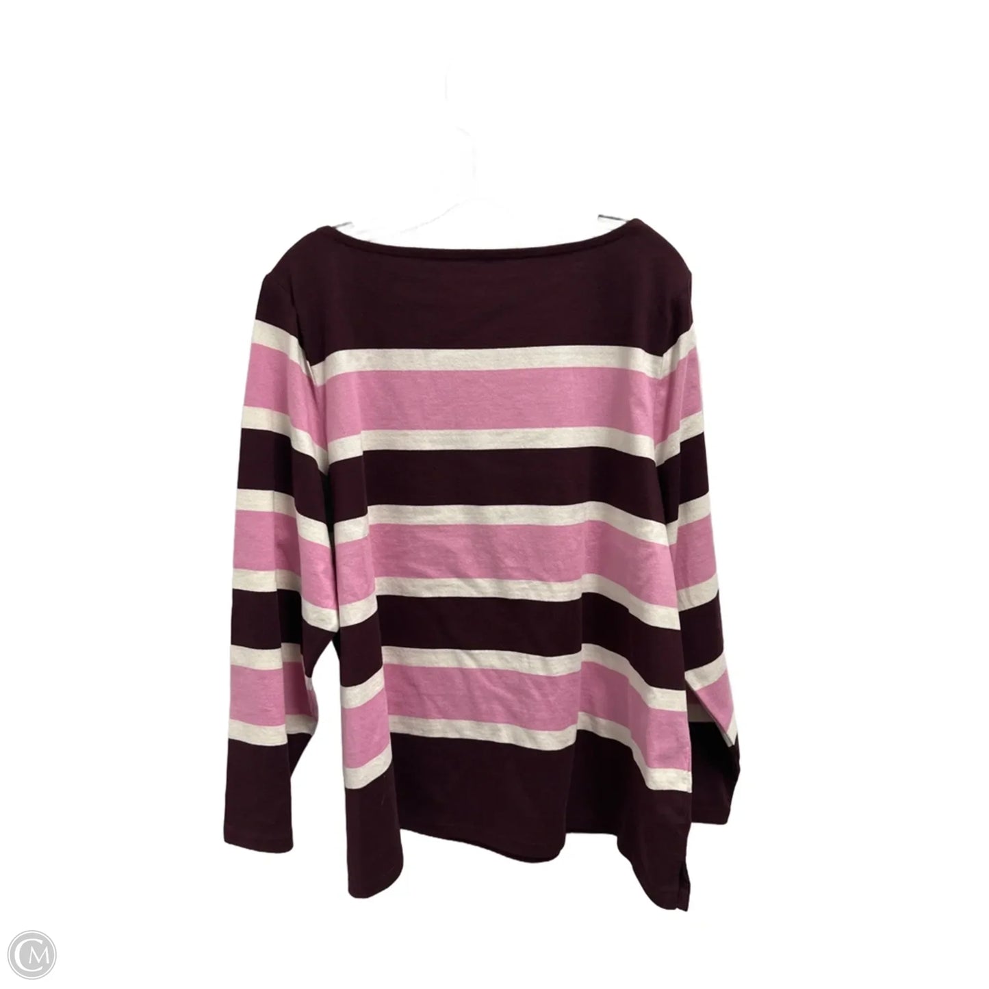 Top Long Sleeve By Talbots In Striped Pattern, Size: 2x