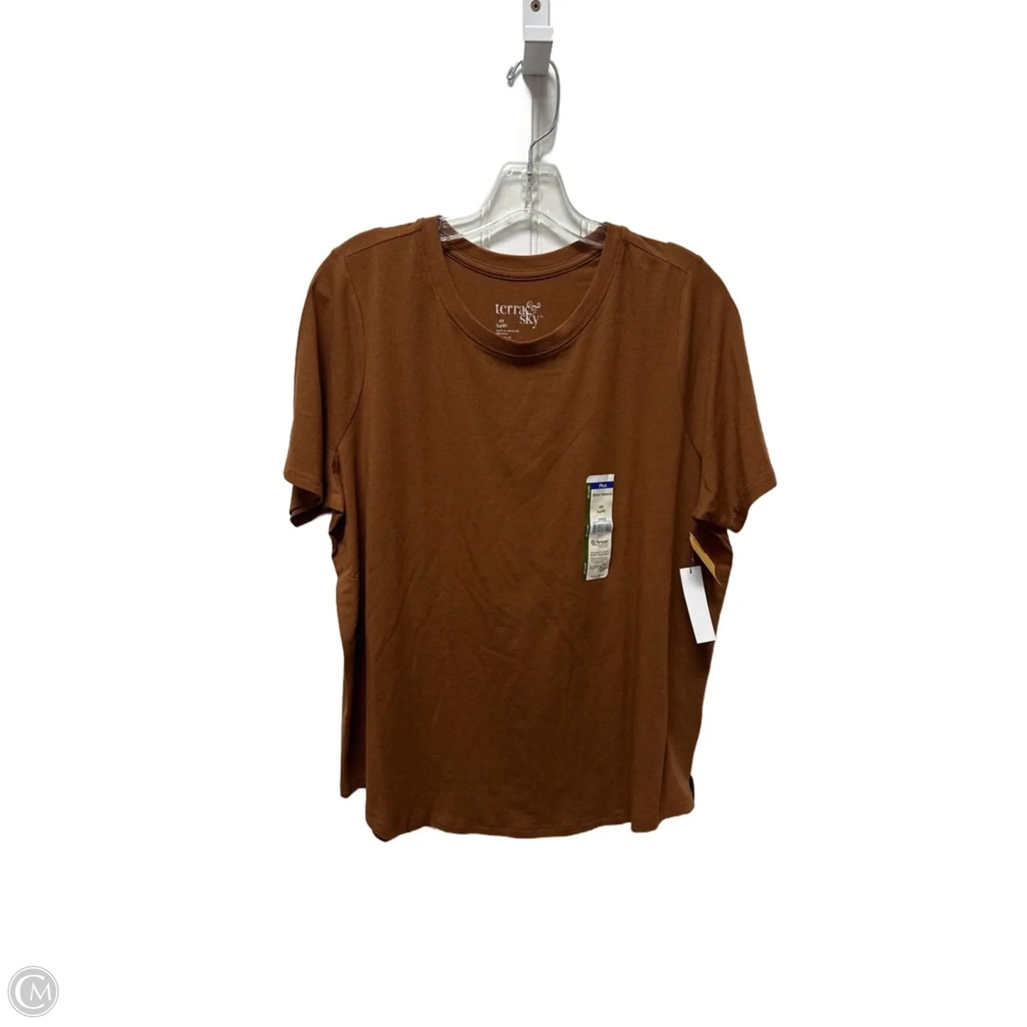 Top Short Sleeve Basic By Terra & Sky In Brown, Size: Xl