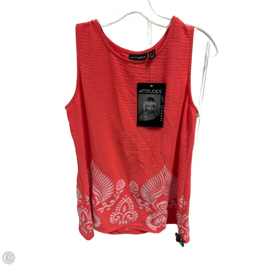 Top Sleeveless By Attitude In Red, Size: S