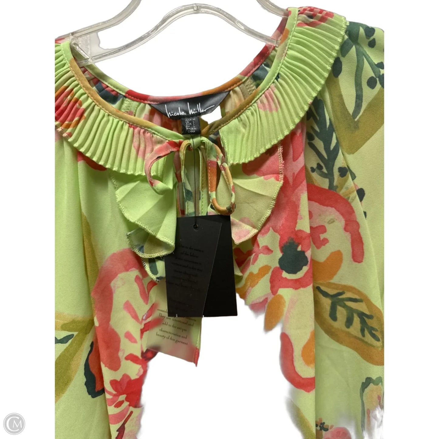 Top Short Sleeve By Nicole Miller In Green, Size: M