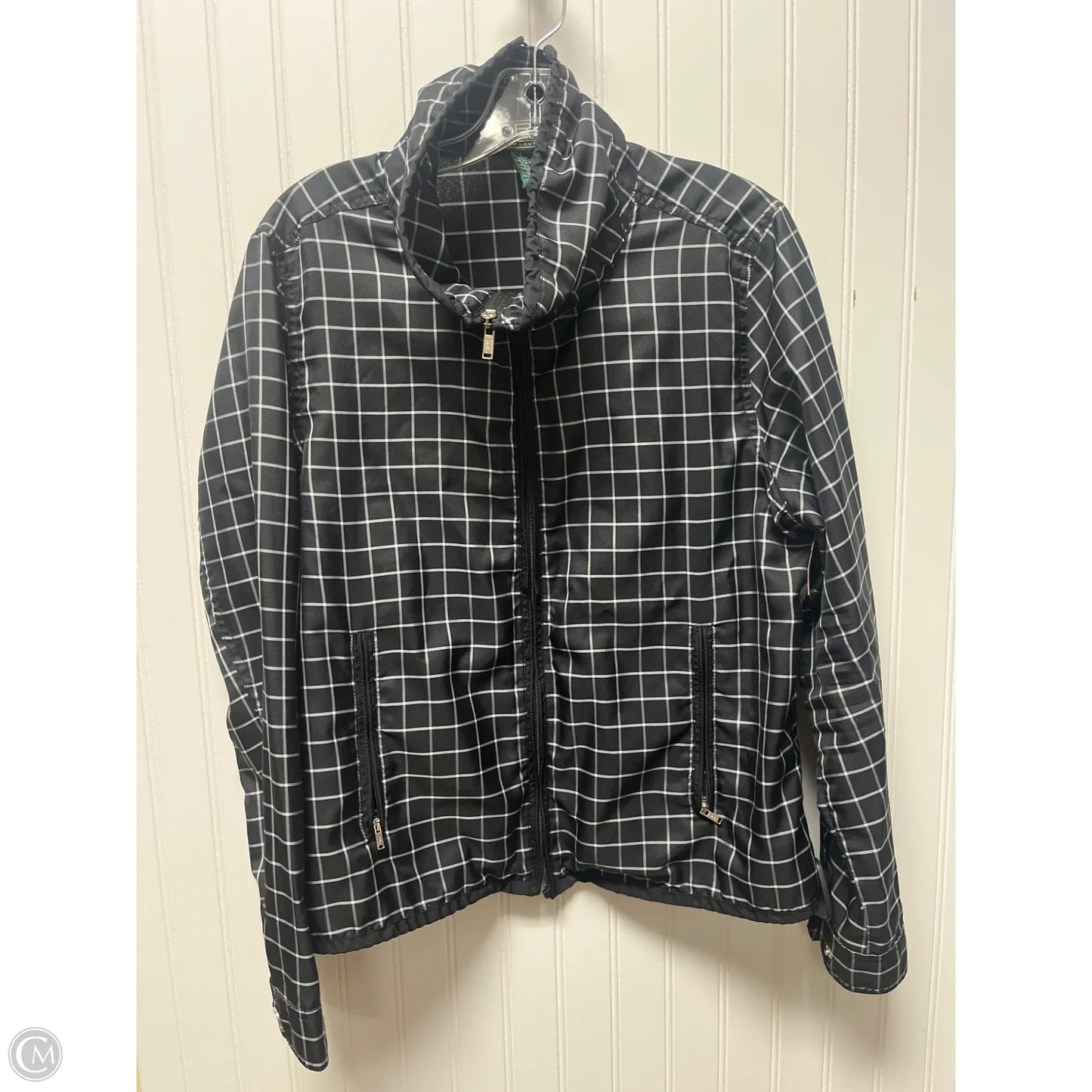 Jacket Windbreaker By Lauren By Ralph Lauren In Blue, Size: L