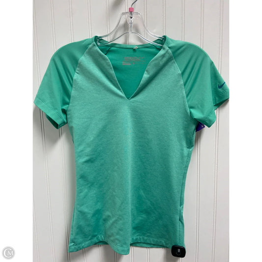 Athletic Top Short Sleeve By Nike In Green, Size: Xs