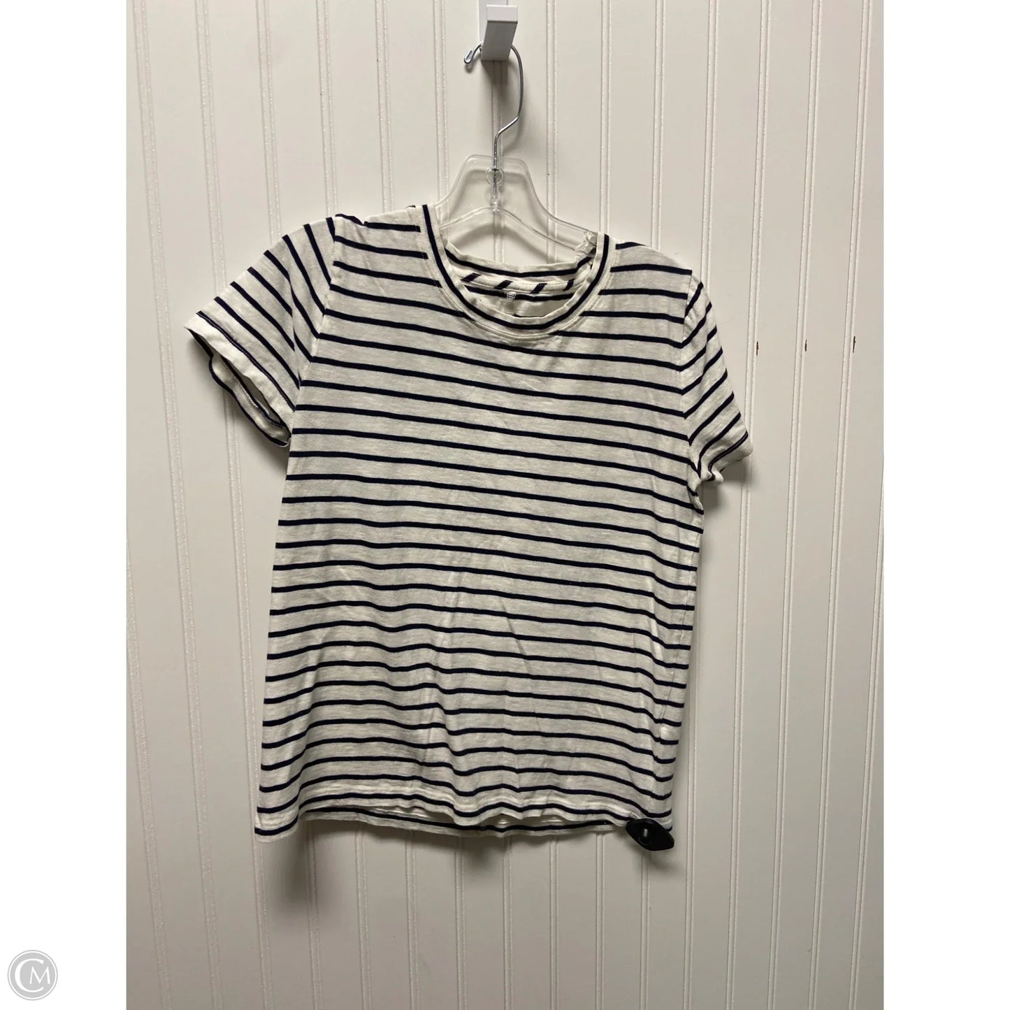 Top Short Sleeve Basic By J. Crew In Striped Pattern, Size: M