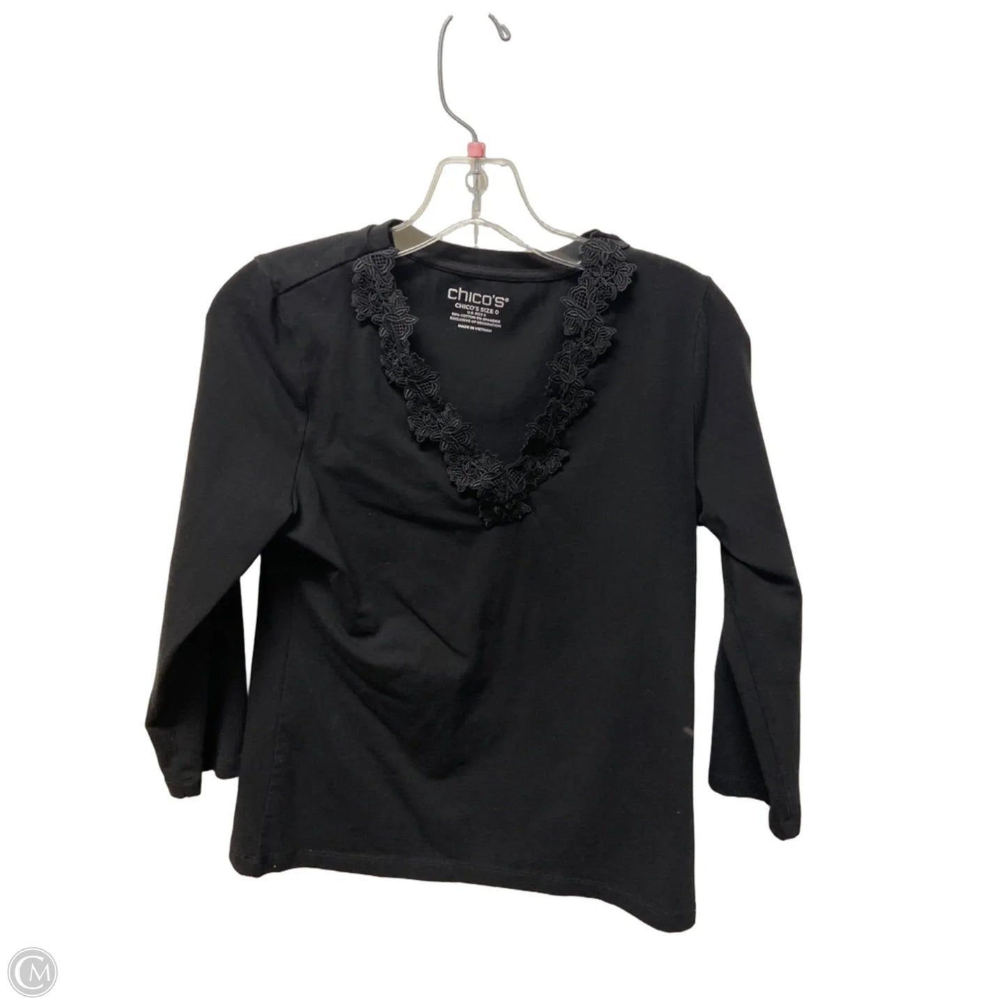 Top Long Sleeve By Chicos In Black, Size: 0