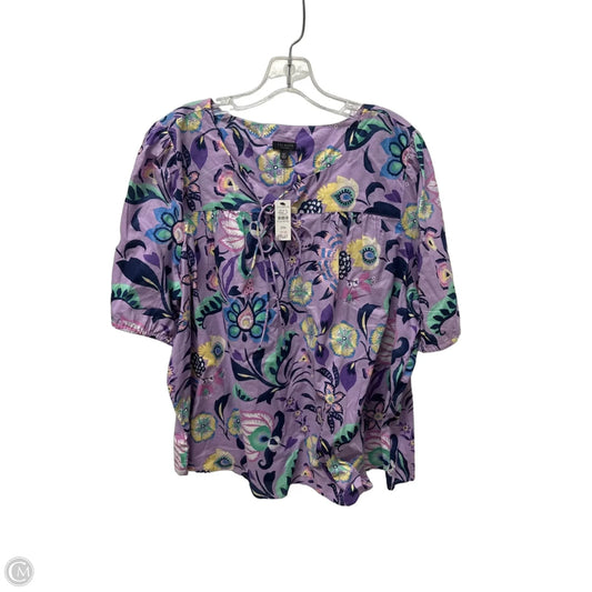 Top Short Sleeve By Talbots In Purple, Size: 2x