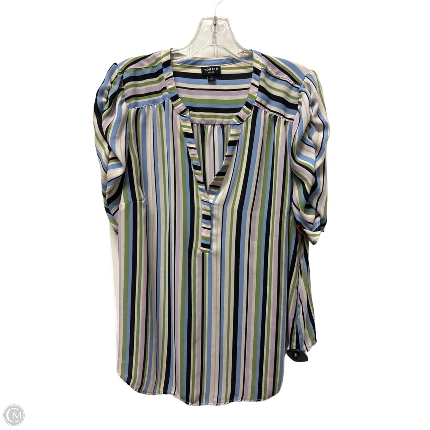 Top Short Sleeve By Torrid In Striped Pattern, Size: 2x