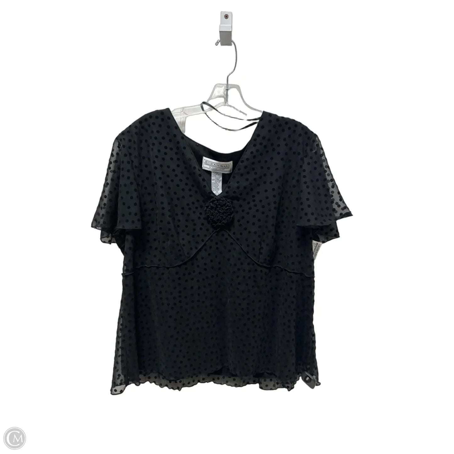 Top Short Sleeve By Jessica Howard In Black, Size: 24