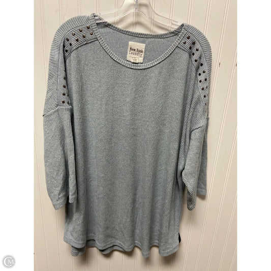 Top 3/4 Sleeve By New York Laundry In Blue, Size: 3x