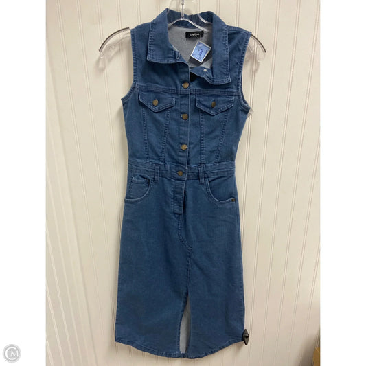 Dress Casual Midi By Bebe In Blue Denim, Size: S