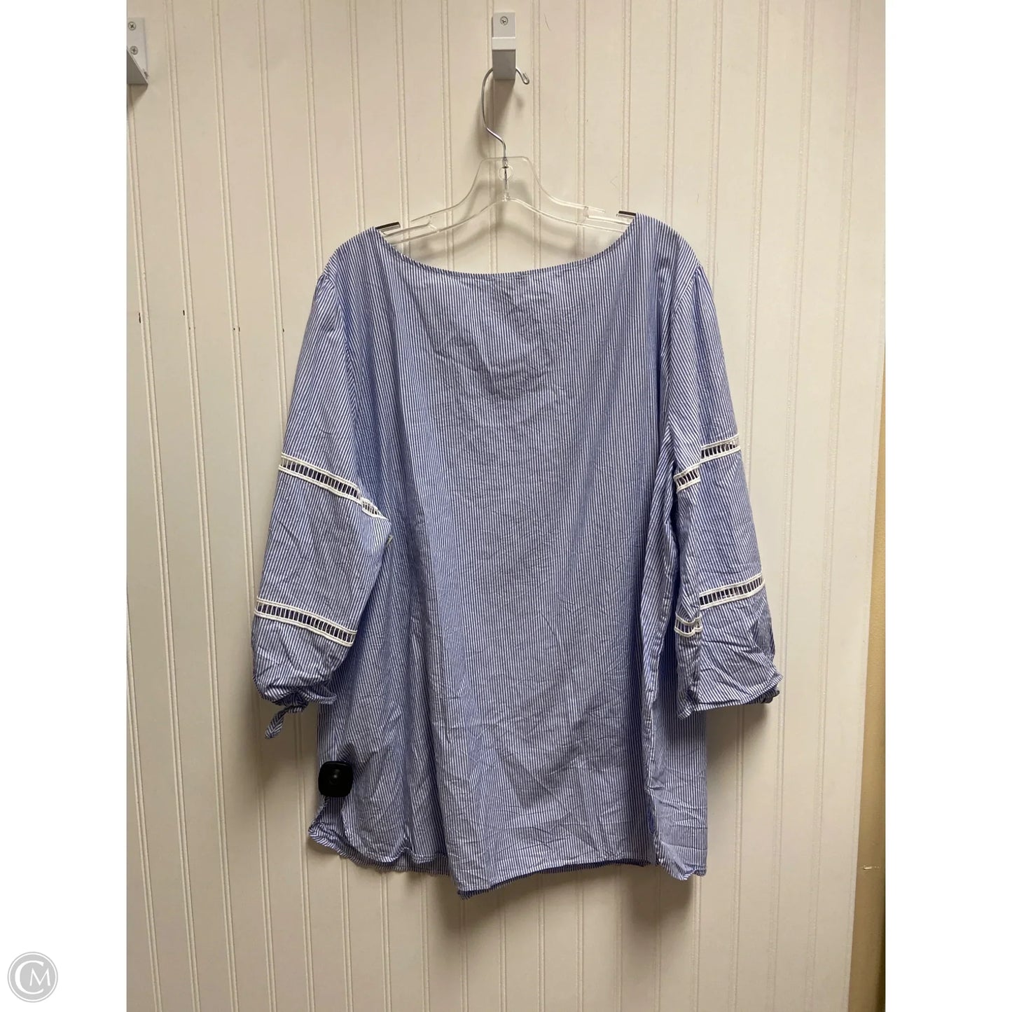 Top Long Sleeve By Talbots In Striped Pattern, Size: 3x