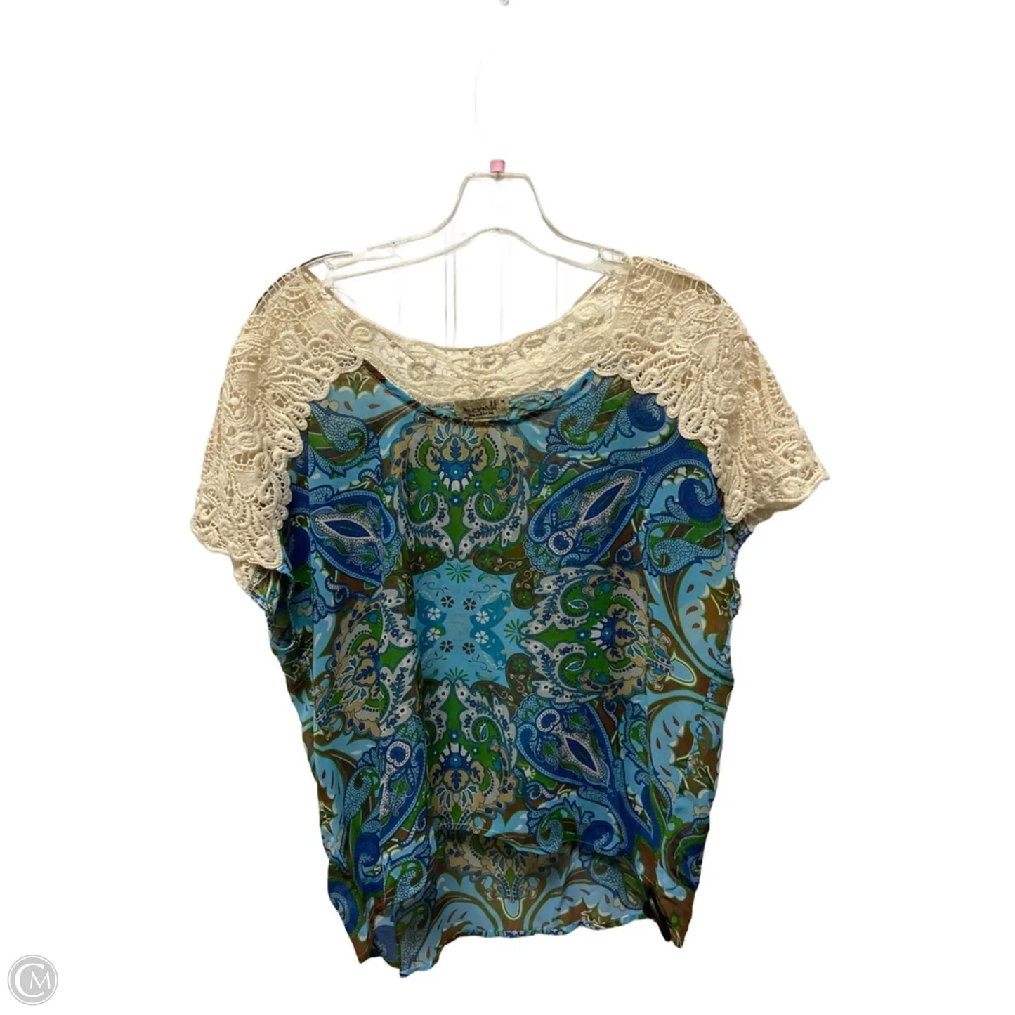 Top Short Sleeve By One World In Blue, Size: M