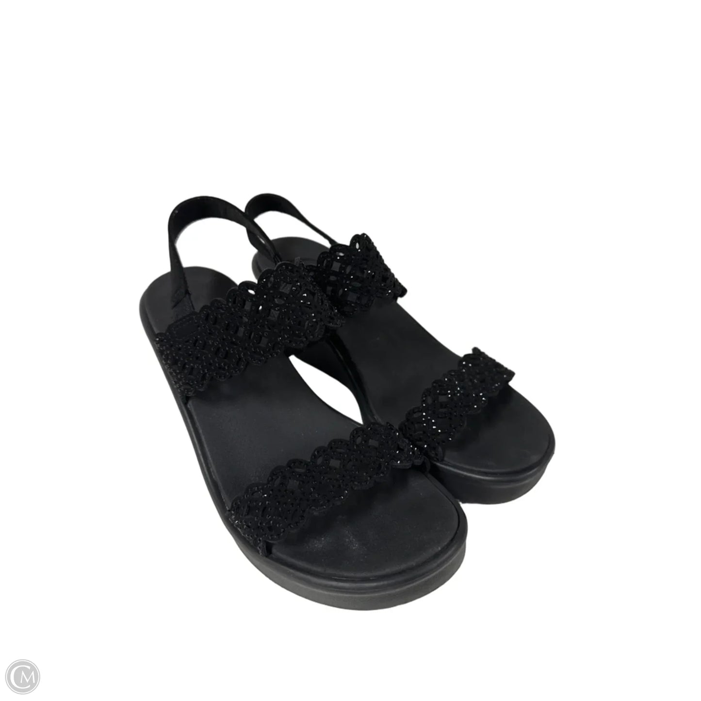 Sandals Heels Wedge By Skechers In Black, Size: 6