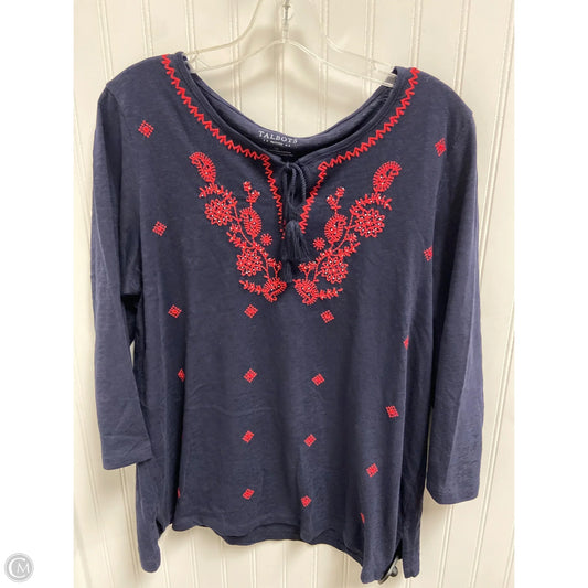 Top Long Sleeve By Talbots In Blue, Size: L