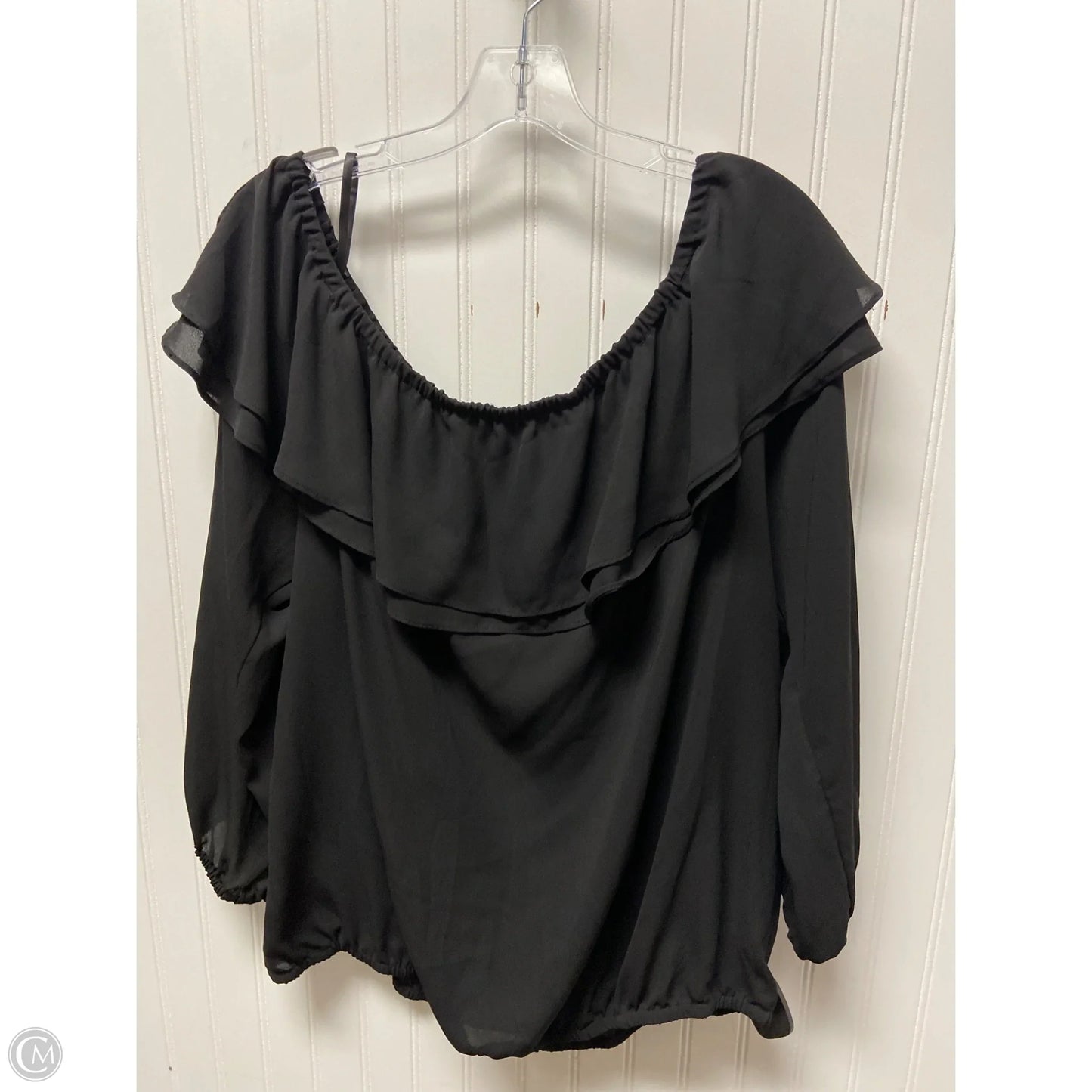 Top Long Sleeve By Michael By Michael Kors In Black, Size: 1x