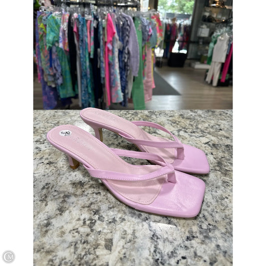 Sandals Heels Kitten By Clothes Mentor In Pink, Size: 9.5
