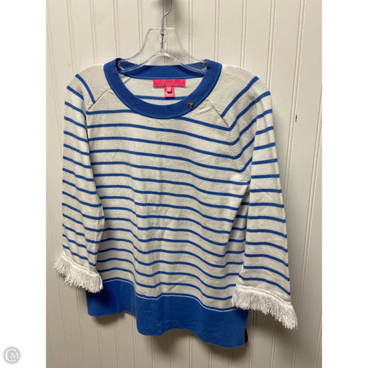 Top Long Sleeve Designer By Lilly Pulitzer In Blue & Brown, Size: M