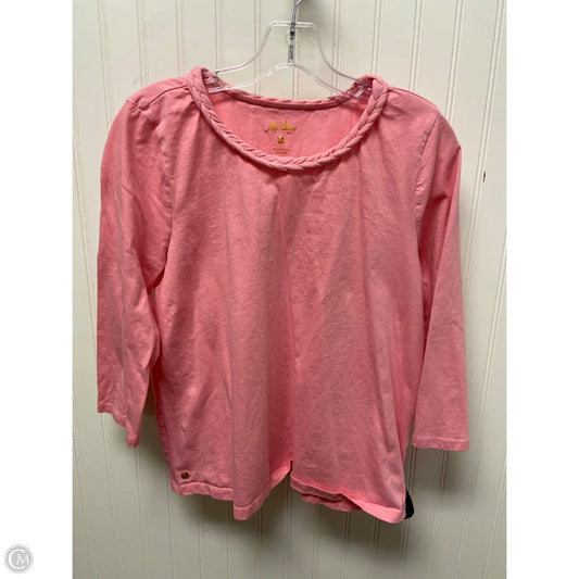 Top Long Sleeve Designer By Lilly Pulitzer In Pink, Size: M