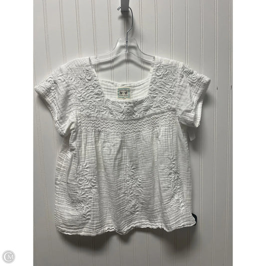 Top Short Sleeve By Sigrid Olsen In White, Size: M