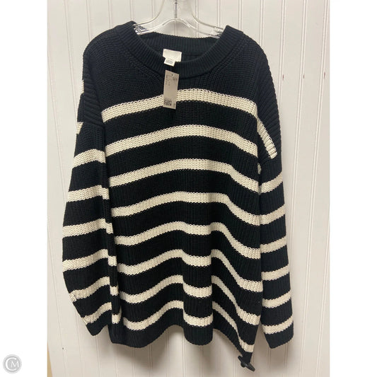 Sweater By H&m In Striped Pattern, Size: L