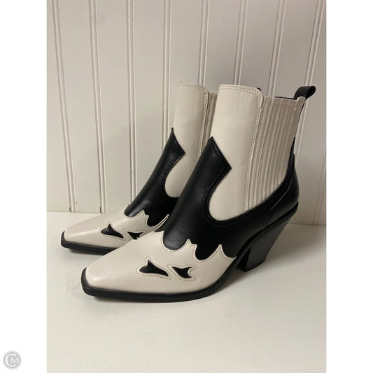 Boots Western By Scoop In Black & White, Size: 8