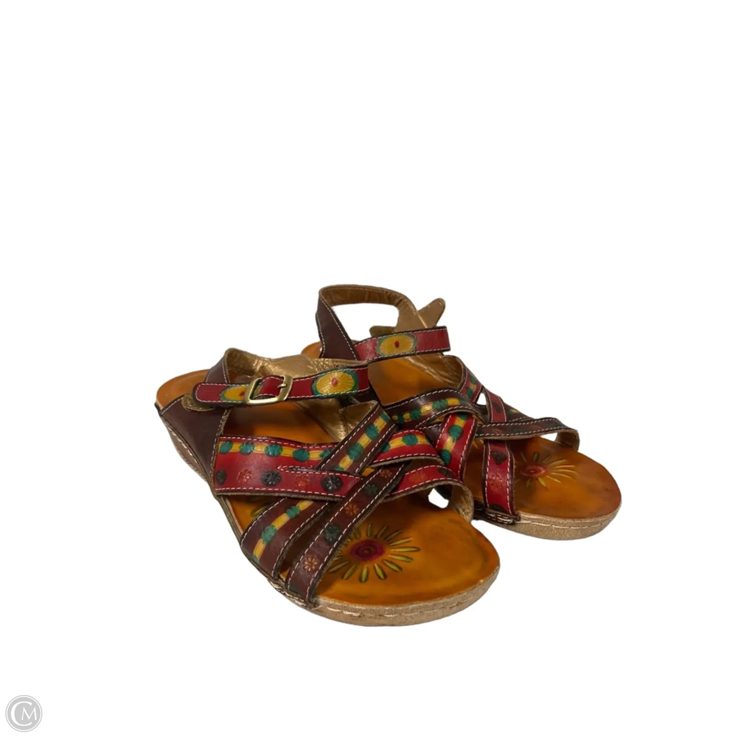 Sandals Flats By Spring Step In Orange, Size: 7.5