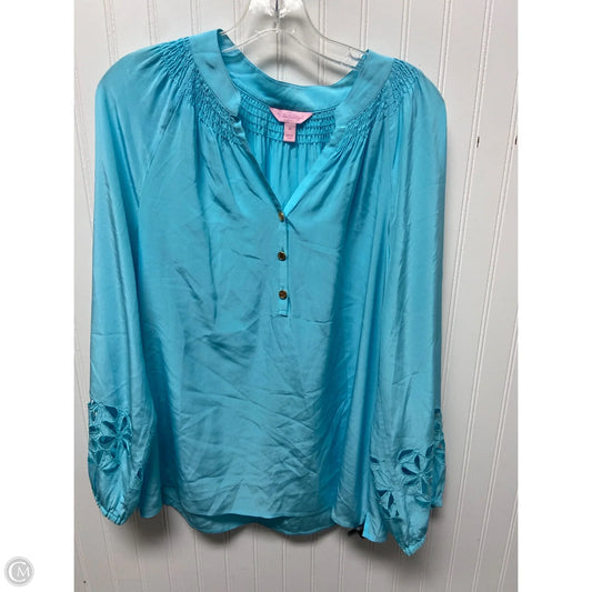 Top Long Sleeve Designer By Lilly Pulitzer In Blue, Size: M