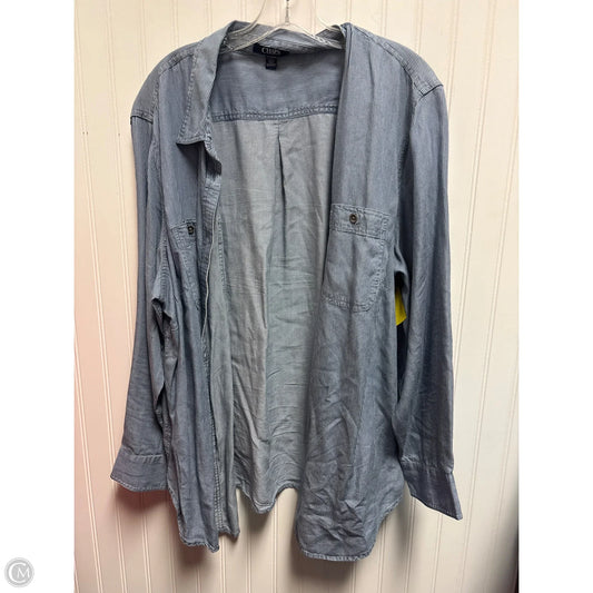 Top Long Sleeve By Chaps In Blue, Size: 2x