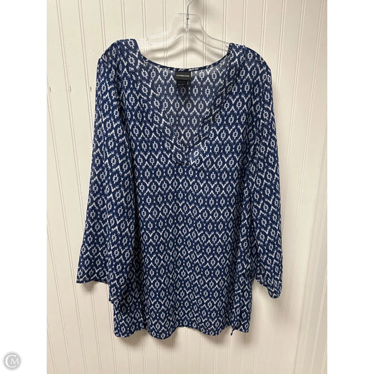 Top Long Sleeve By Clothes Mentor In Blue, Size: 2x