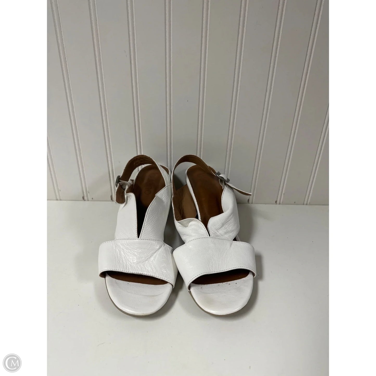 Sandals Heels Block By Bueno In White, Size: 10.5