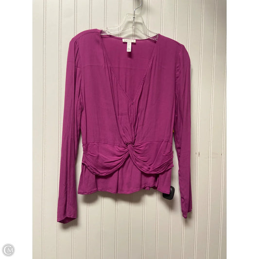 Top Long Sleeve By Leith In Purple, Size: S