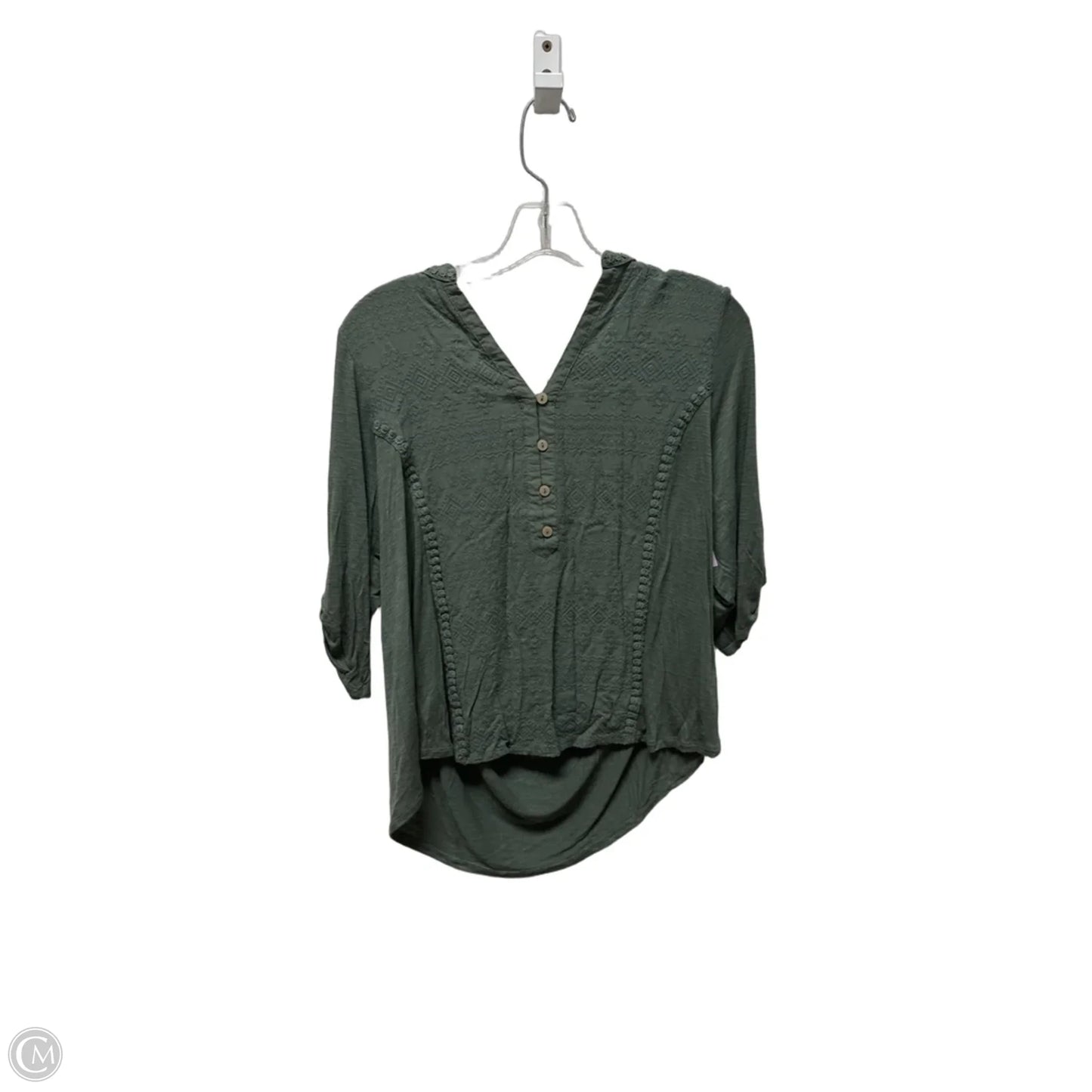 Top 3/4 Sleeve By Democracy In Green, Size: L