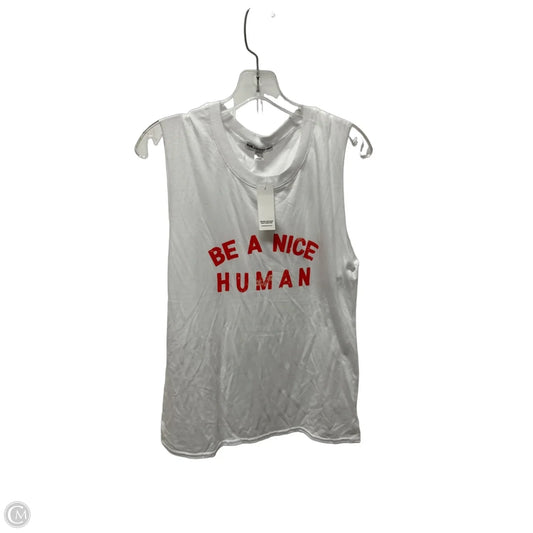 Top Sleeveless By Clothes Mentor In White, Size: L