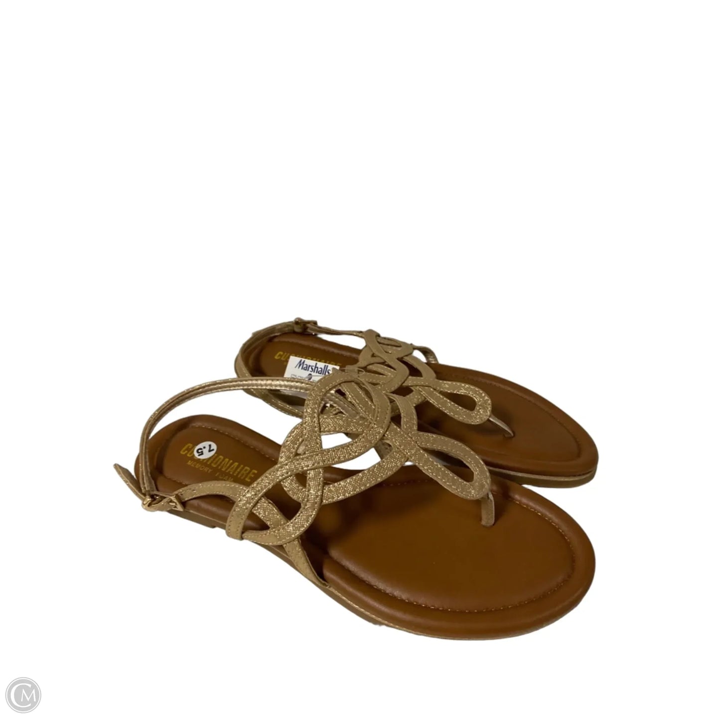Sandals Flats By Cushionaire In Gold, Size: 7.5