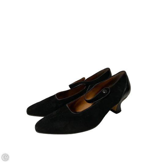 Sandals Heels Kitten By Clothes Mentor In Black, Size: 7