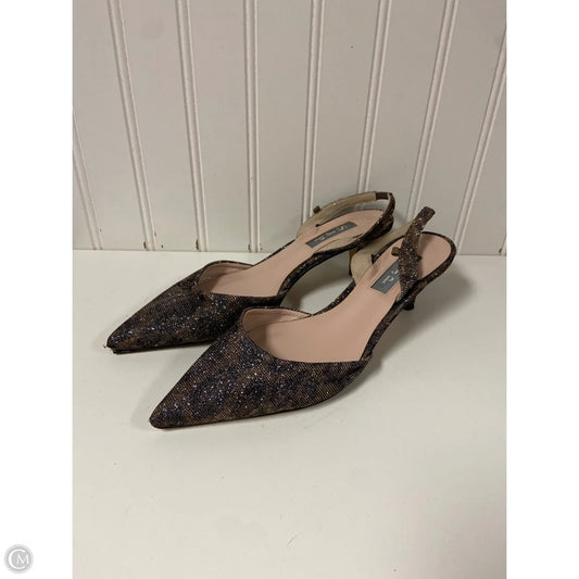 Sandals Heels Kitten By Clothes Mentor In Animal Print, Size: 6