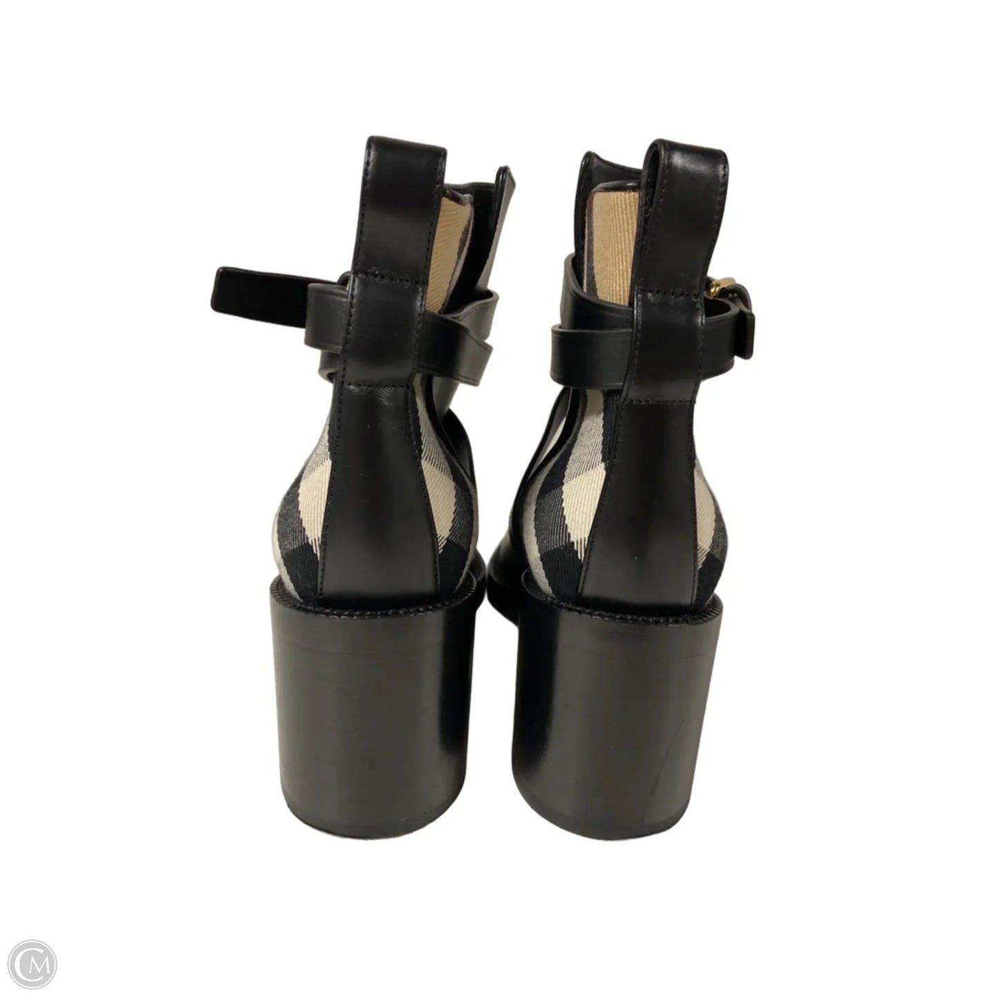 Boots Luxury Designer By Burberry In Black, Size: 7.5
