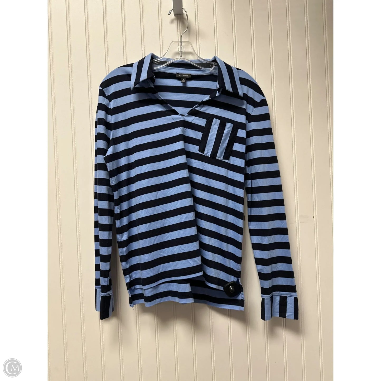 Top Long Sleeve By Talbots In Blue & Brown, Size: M