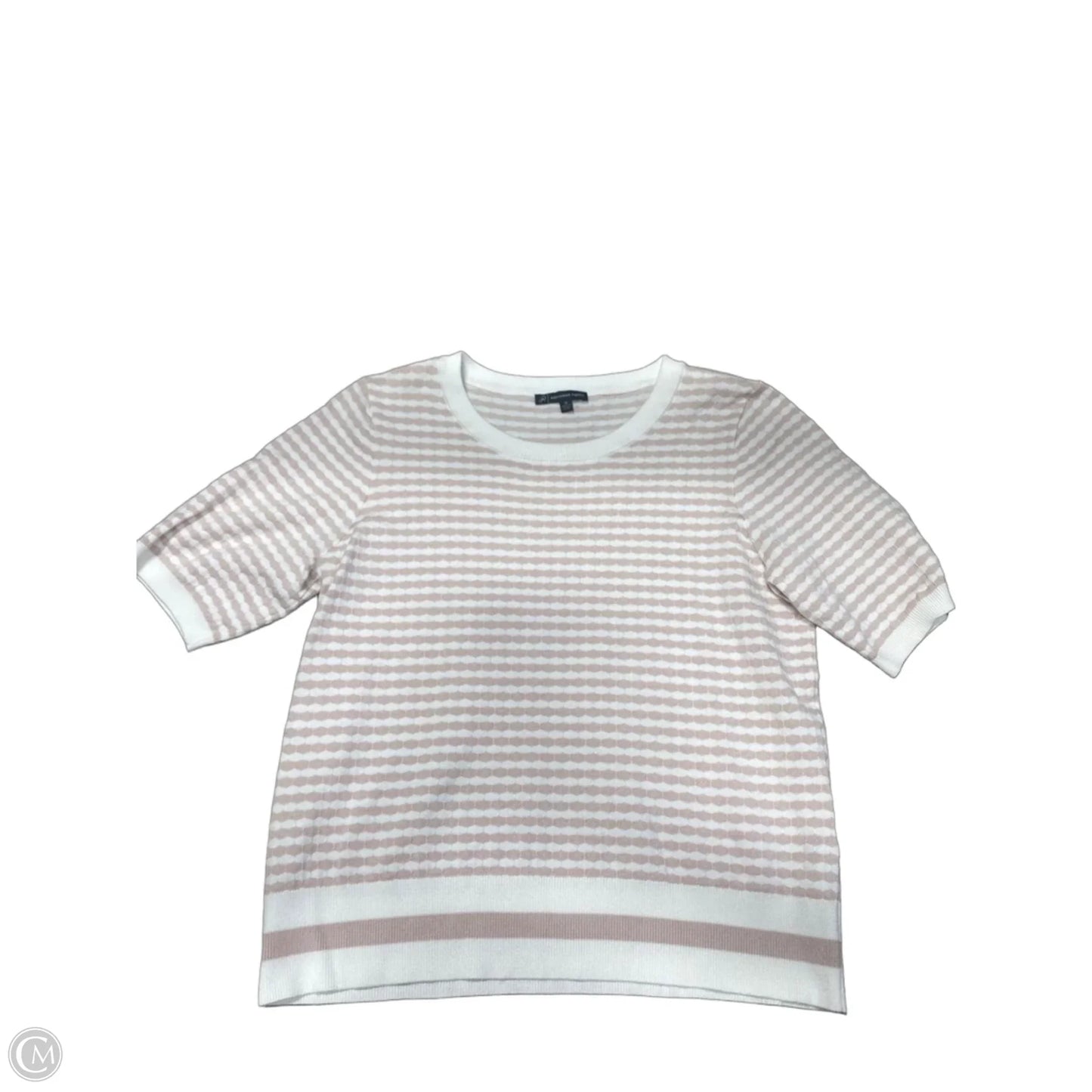 Sweater Short Sleeve By Adrianna Papell In Striped Pattern, Size: M