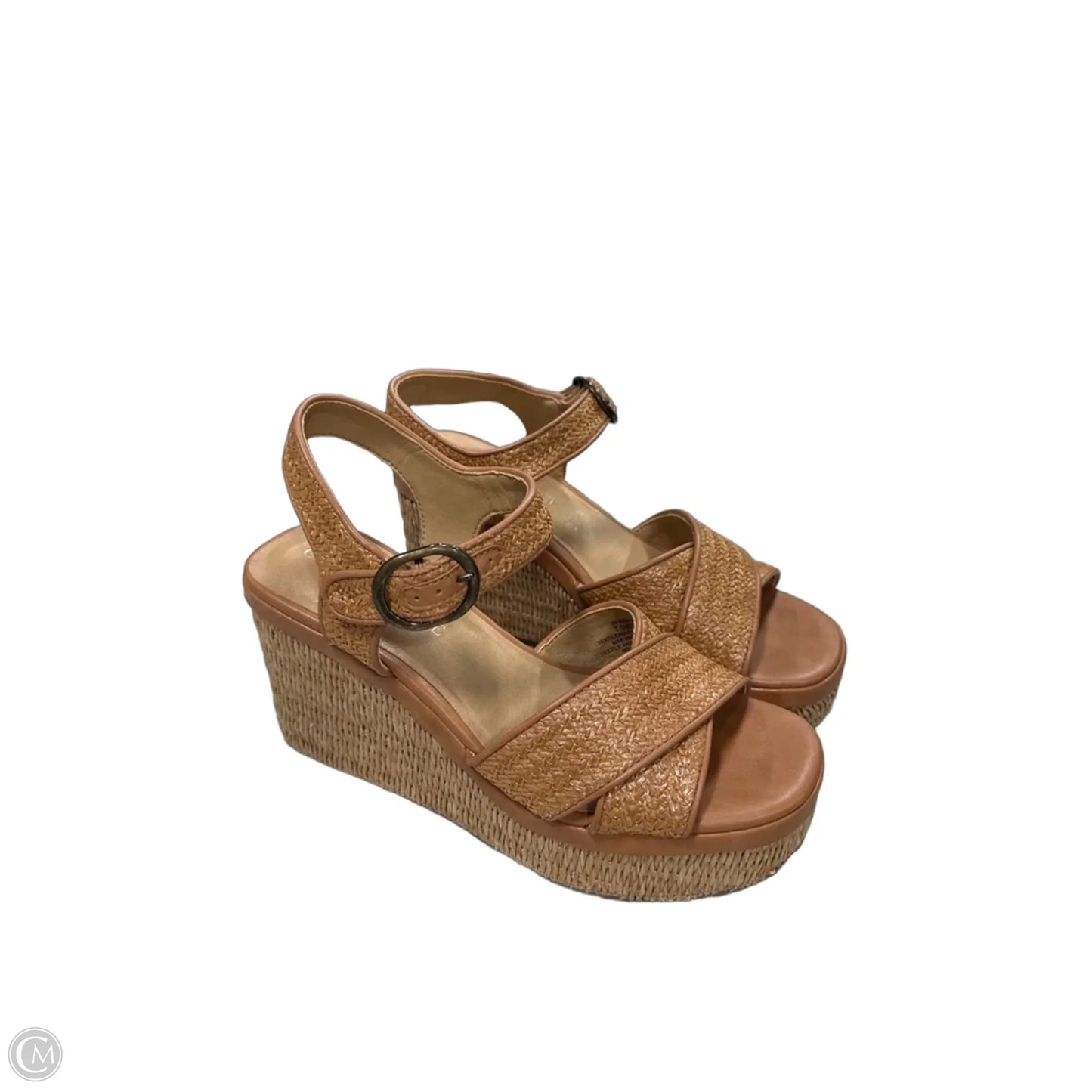 Sandals Heels Wedge By Crown Vintage In Tan, Size: 7.5