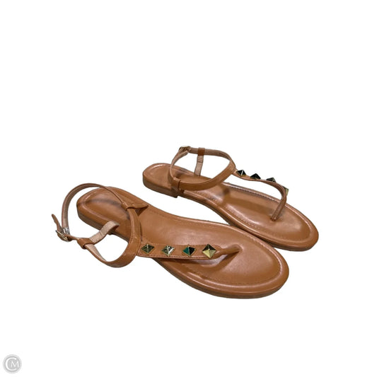 Sandals Flats By Clothes Mentor In Brown, Size: 10