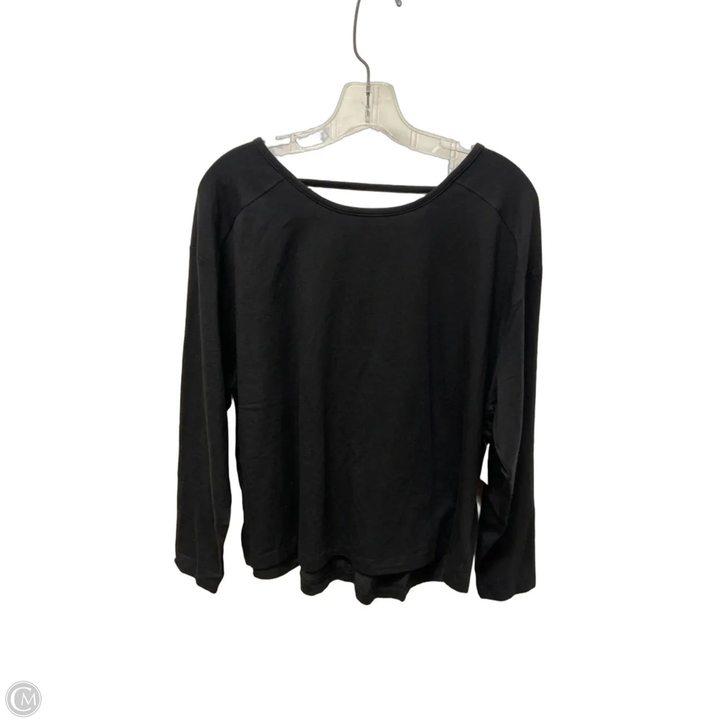 Athletic Top Long Sleeve Crewneck By Members Mark In Black, Size: M