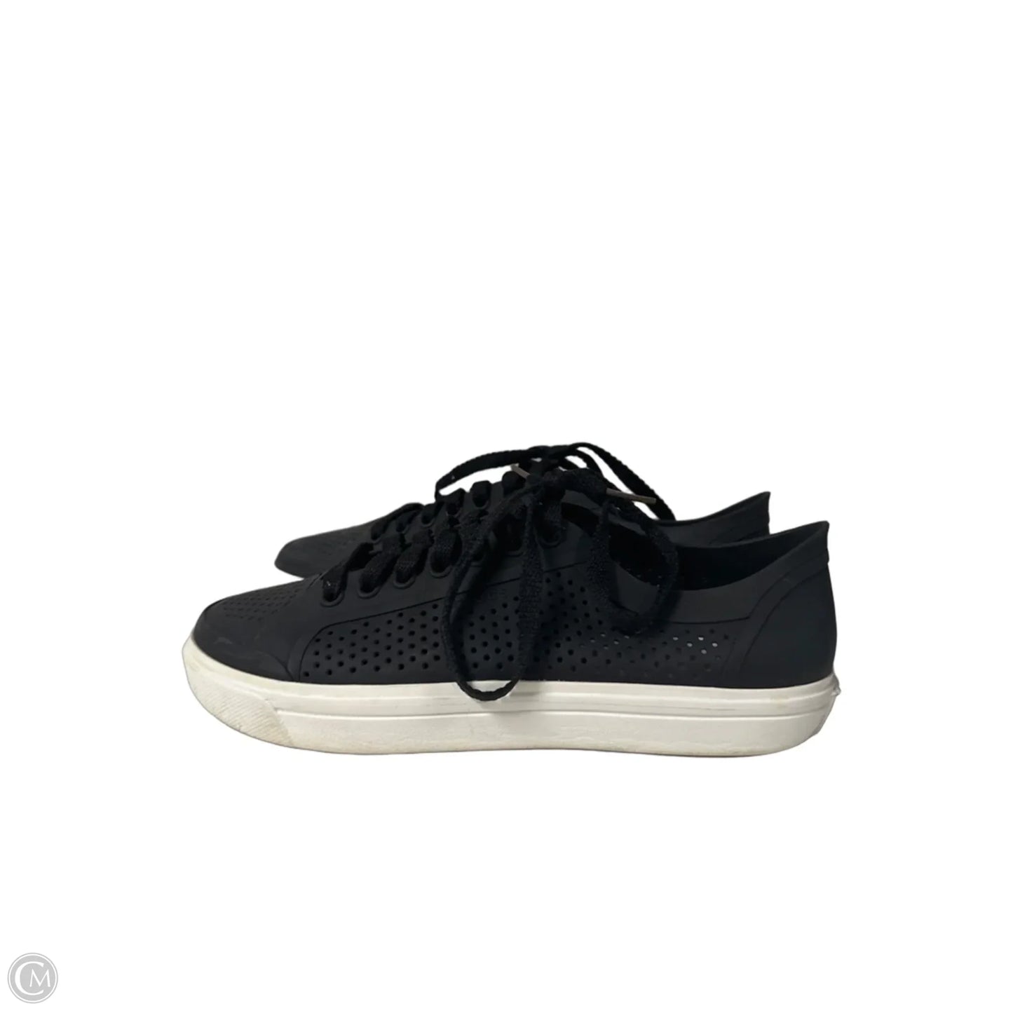 Shoes Flats By Crocs In Black, Size: 8