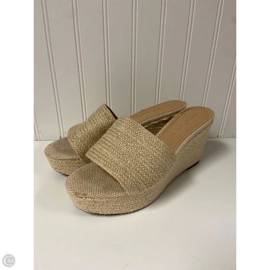 Sandals Heels Wedge By Gibson And Latimer In Beige, Size: 9.5