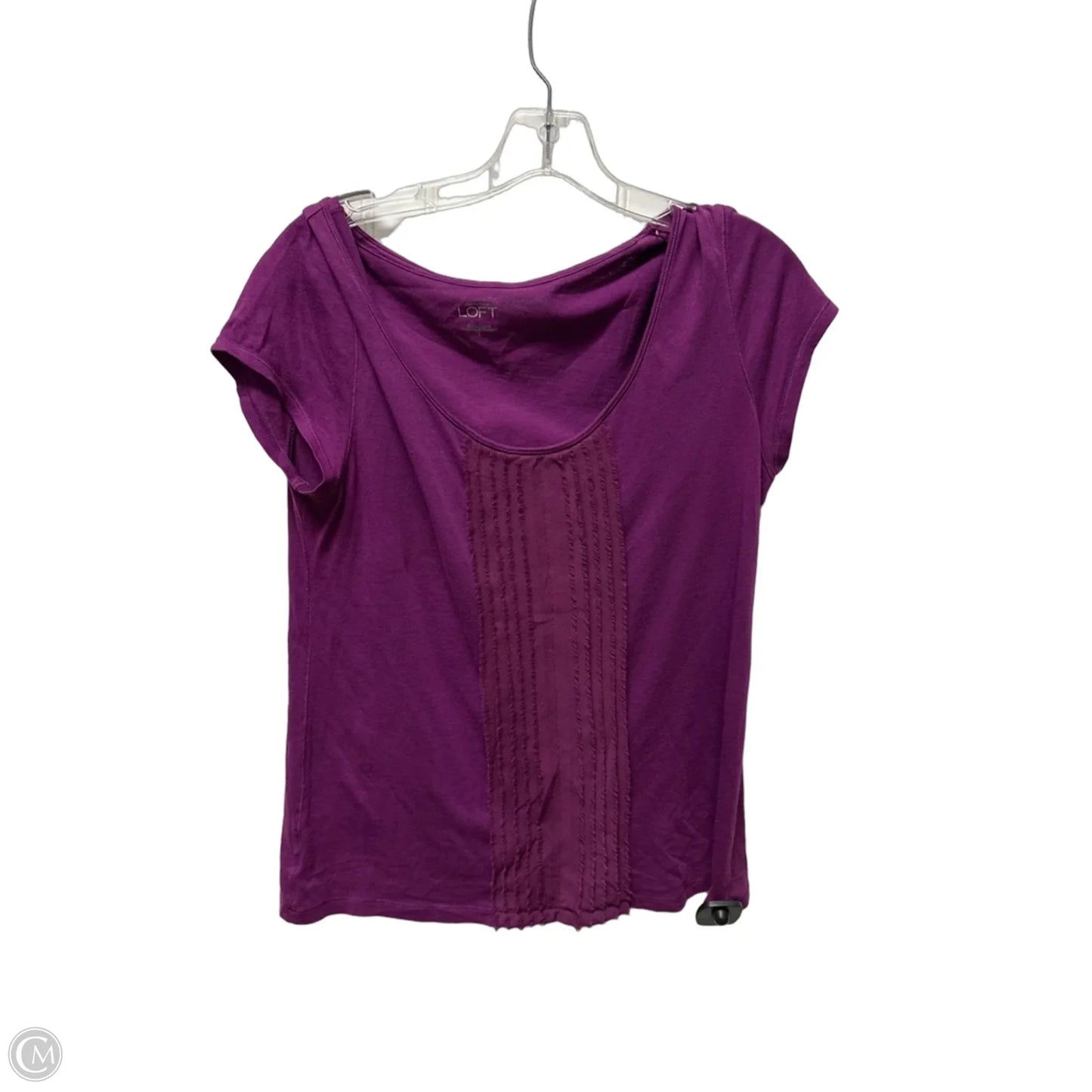 Top Short Sleeve By Loft In Purple, Size: L