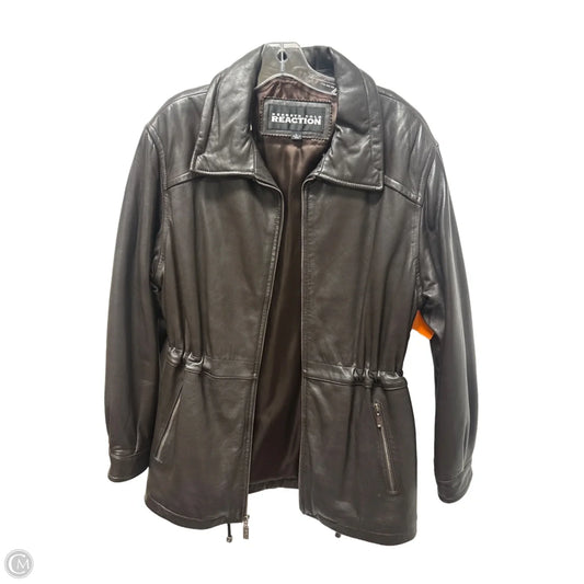 Coat Leather By Kenneth Cole Reaction In Brown, Size: L
