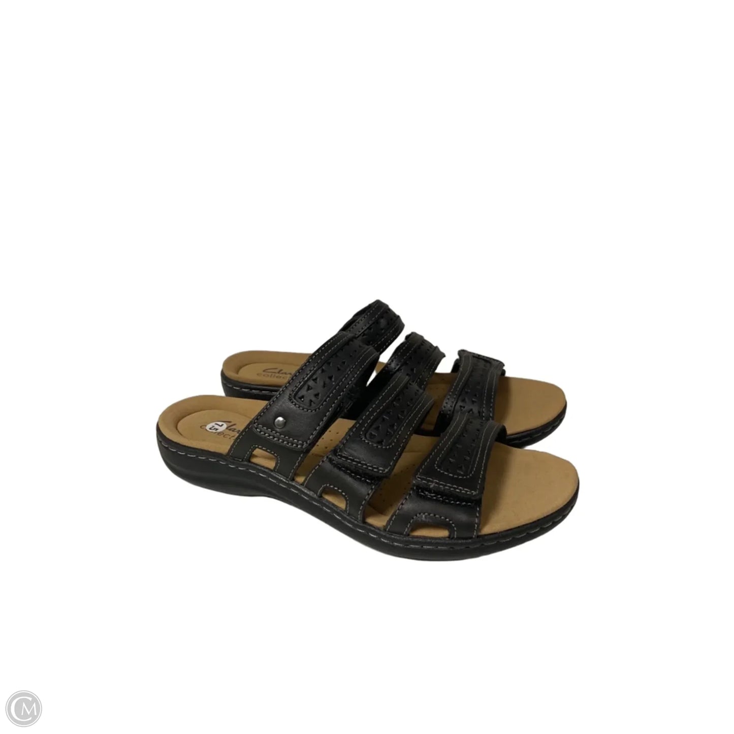 Sandals Flats By Clarks In Black, Size: 7.5