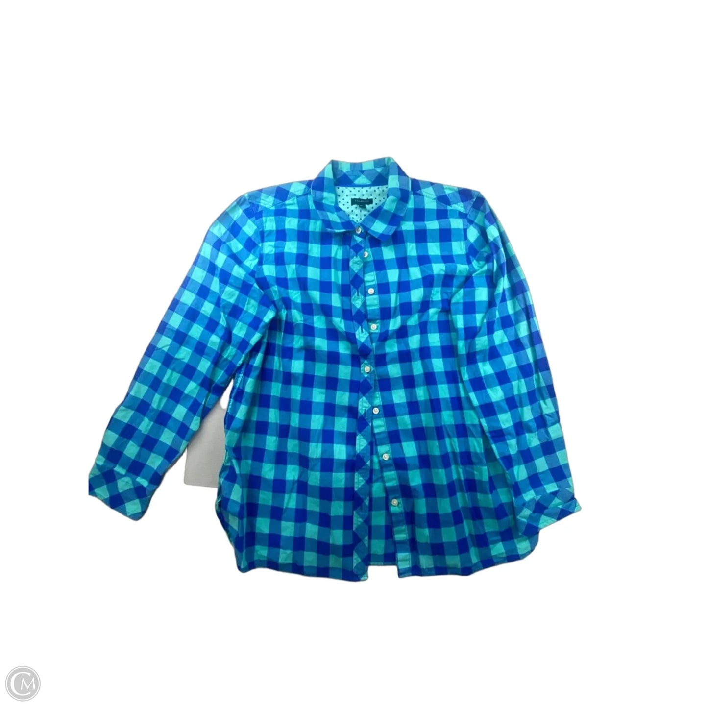 Top Long Sleeve By Talbots In Plaid Pattern, Size: L