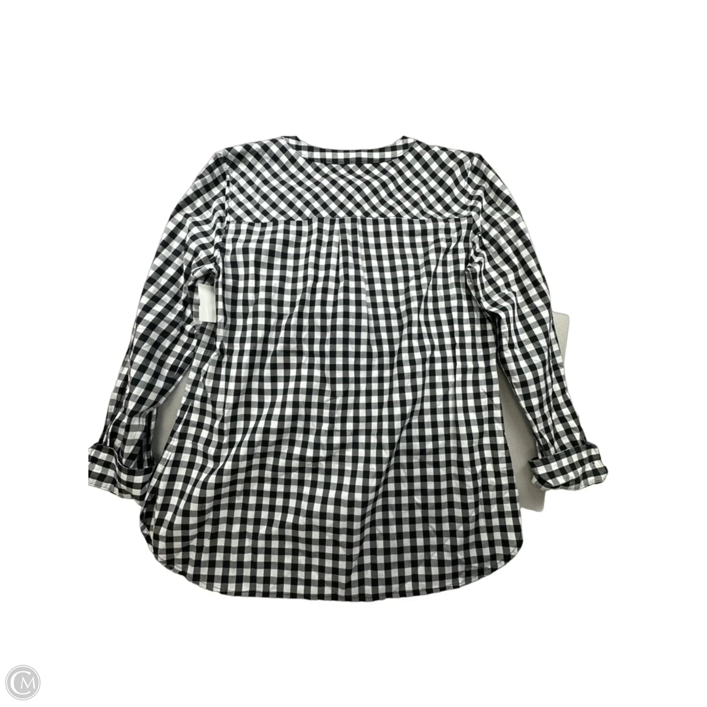 Top Long Sleeve By Talbots In Plaid Pattern, Size: M