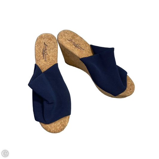 Sandals Heels Platform By Lucky Brand In Navy, Size: 6.5
