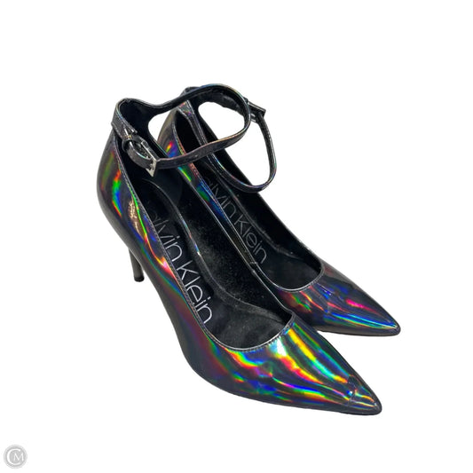 Shoes Heels Stiletto By Calvin Klein In Silver, Size: 7